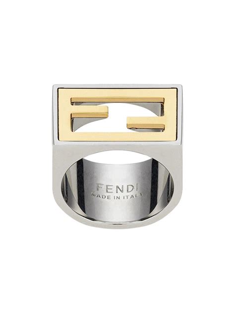 fendi ring herren silber|FF Ring .